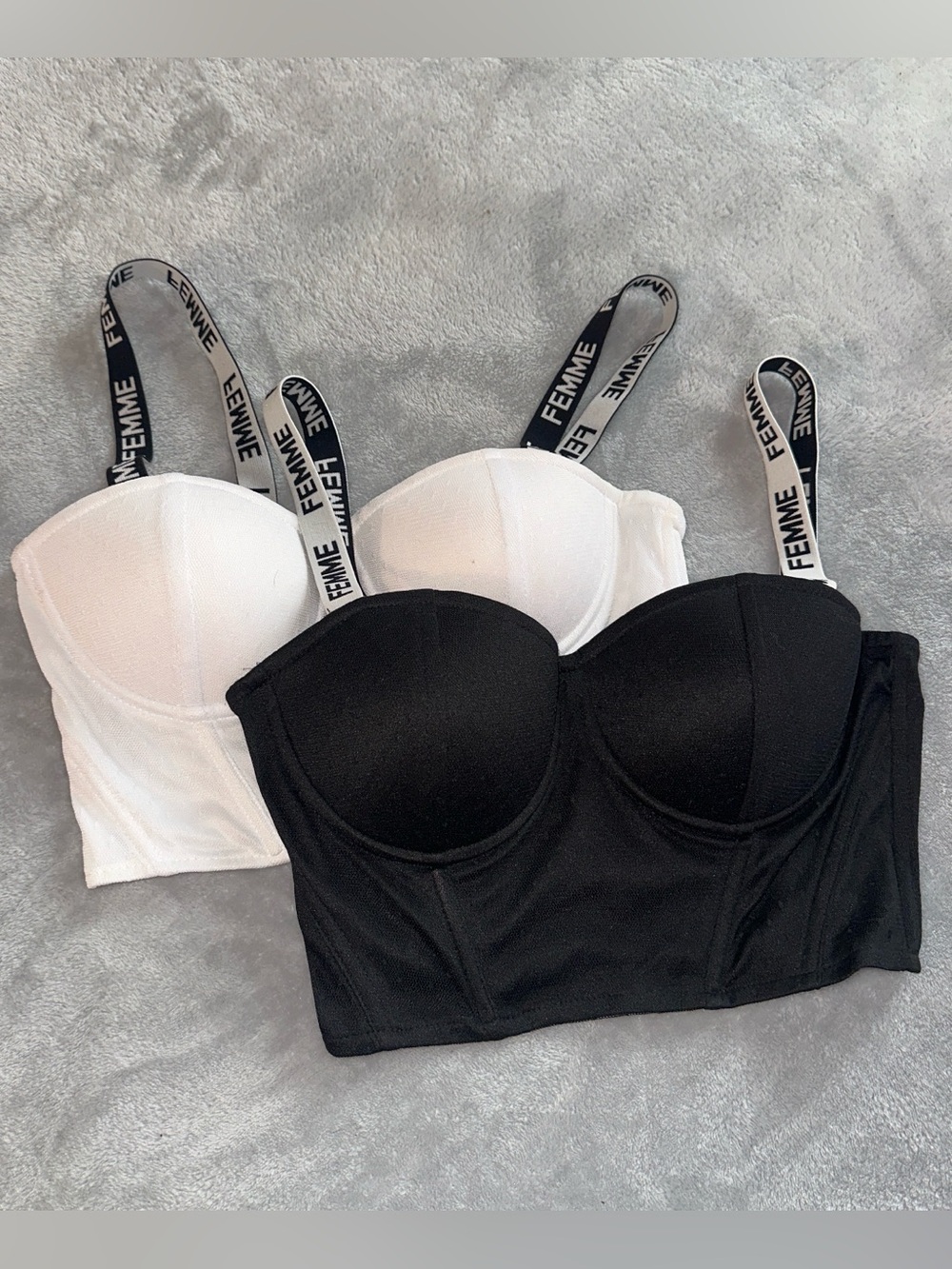 VINTAGE 2005 REVAMPED Mesh Corset Top BUNDLE SET Black White M 34B - 34C 🖤🤍🖤🤍